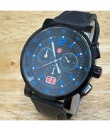 Michele Swiss Quartz Watch MP02189 Men 50m Black Sapphire Chronograph Ne... - £190.29 GBP