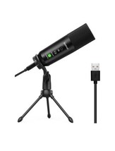 Computer Microphone USB 3.5mm Headphone Jack Streaming Mic With Tripod Stand New - £17.63 GBP