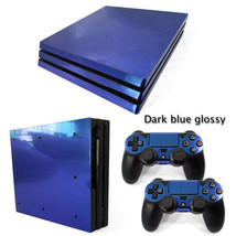 For PS4 PRO Console &amp; 2 Controllers Blue Glossy Finish Vinyl Skin Decal  - $12.97