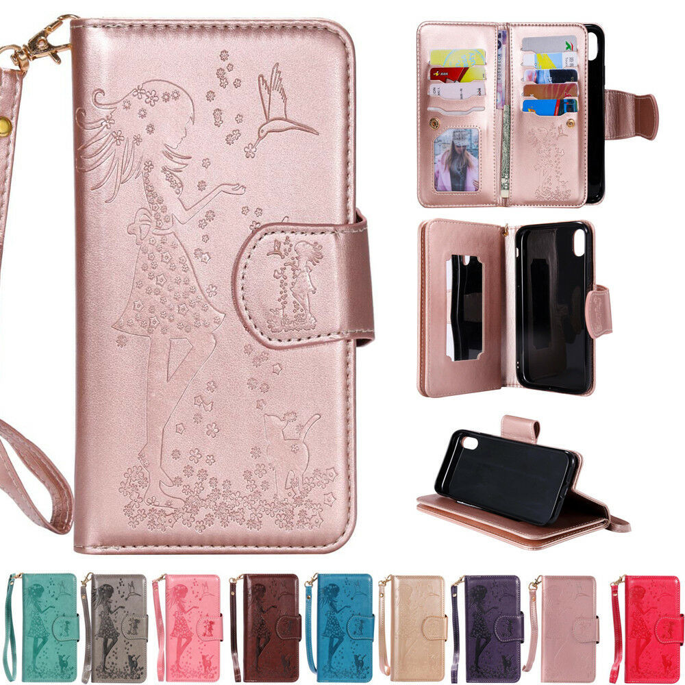 9 Cards Slot Flip Leather Magnetic Wallet Case For iPhone 12 Pro Max XR XS 7 8+