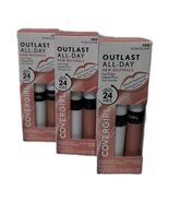 Lot 3 Covergirl Outlast All Day Lip Color + Top Coat 100 Porcelain NEW L... - €17,14 EUR