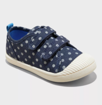 Cat &amp; Jack Kleinkind Blau Gepunktet Parker Klett Turnschuhe Größe 10T - $189.74 MXN
