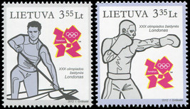 Lithuania 2012. XXX Summer Olympic Games - London (MNH OG) Set of 2 stamps - £5.71 GBP
