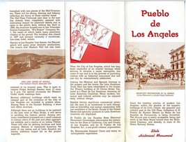 Pueblo De Los Angeles Brochure California State Historical Monument 1960&#39;s - £17.08 GBP