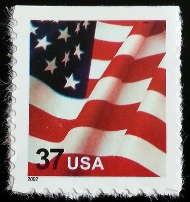 2002 37c American Flag, SA Scott 3635 Mint F/VF NH - $1.47