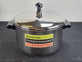 VTG Farberware 4 Qt Sauce Pot Pan Lid USA Stainless Aluminum Clad Double... - $59.35