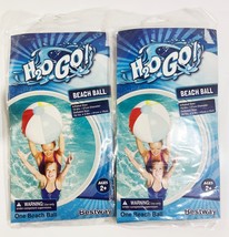 LOT OF 2 H2O GO! 10.6 in. Beach Ball Ages 2+ Color-Pink, Multi-Colored NEW - $10.88