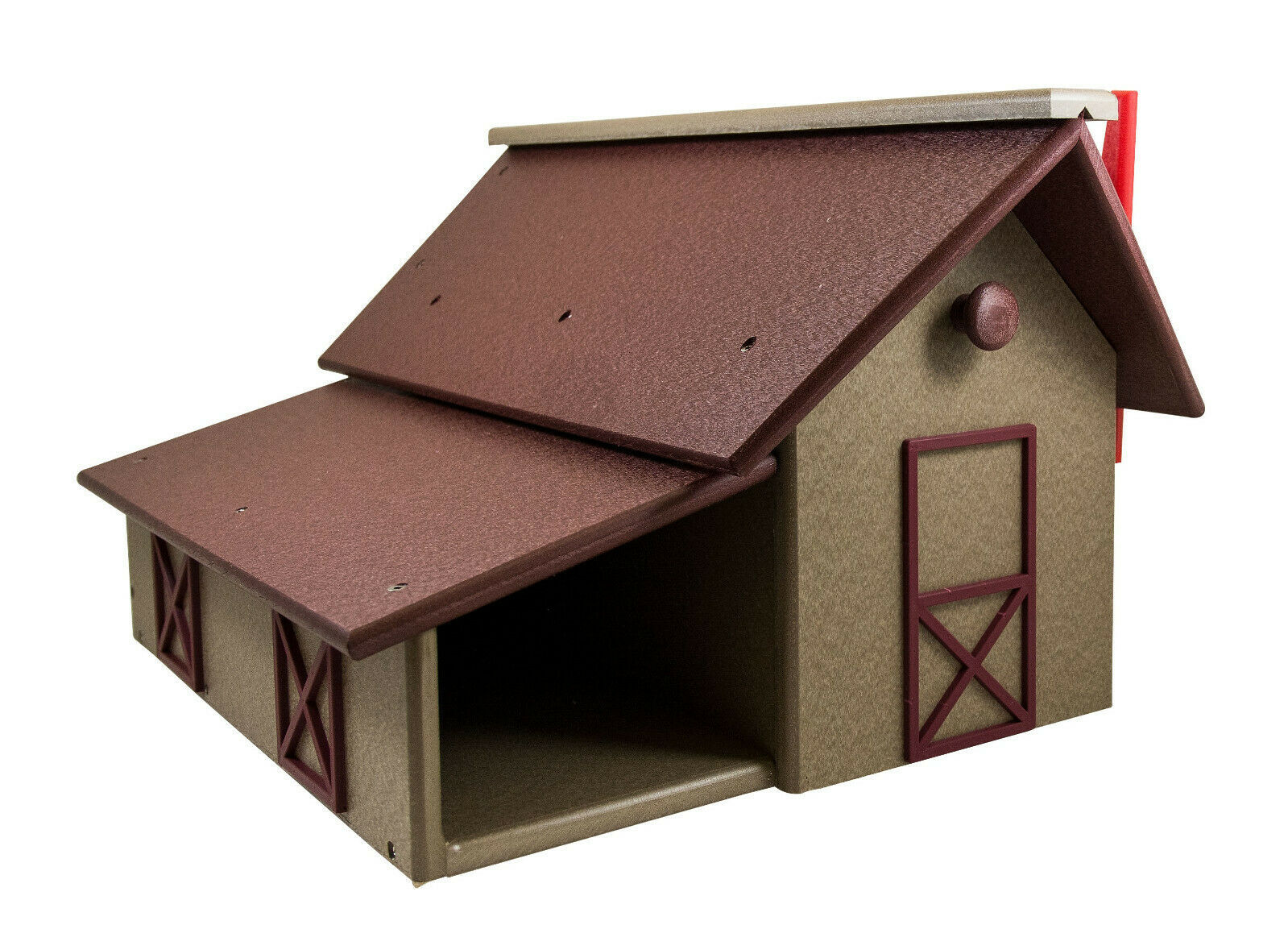 CLASSIC BARN MAILBOX with PAPER BOX - All Weather Poly Post Mount AMISH USA - $229.97+