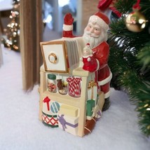Lenox Holiday Village Cookie Jar Musical Candy Boxed VIDEO Santa Claus Christmas - £66.21 GBP