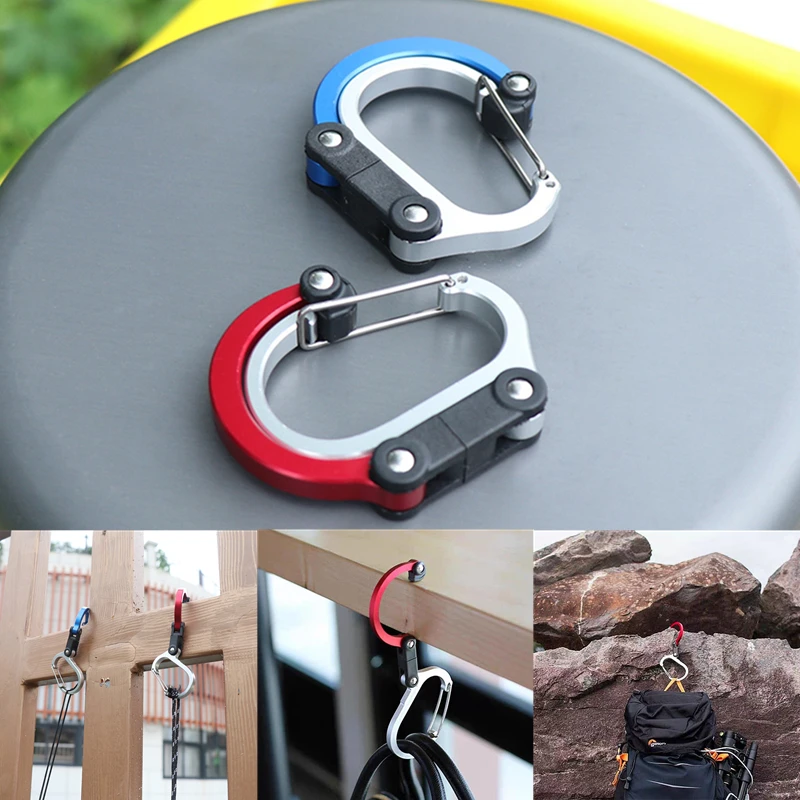 Aluminum Alloy Mountaineering Buckle Camping Hiking Travel Backpack Climbing - £4.77 GBP