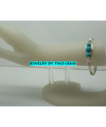 B54 .925 argentium sterling silver bangle with turquoise beads - $44.00