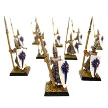 High Elf Warriors Regiment 10 Painted Miniatures Spearmen Warhammer - $175.00