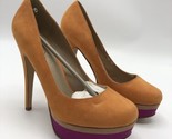 Rare ALDO Antonini Orange Purple Tan Suede Platform Pump Heels 38 8 Insi... - £23.26 GBP