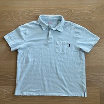 Vineyard Vines Men&#39;s Surfside Pique Polo Shirt Blue White Striped Medium - $558.09 MXN