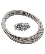 Wire Rope 1 16 Wire Rope 304 Stainless Steel Wire Cable 100FT with 50Pcs... - $21.16