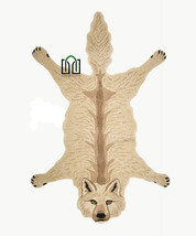 Hand Tufted Rug Wolf Animal Skin Wall Hanging Handmade Carpet for Living Room - £119.08 GBP