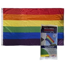 3x5ft Printed Polycotton Valley Forge Pride Rainbow Flag, Grommeted - £12.45 GBP