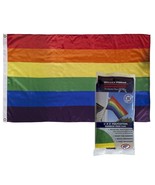 3x5ft Printed Polycotton Valley Forge Pride Rainbow Flag, Grommeted - £12.68 GBP