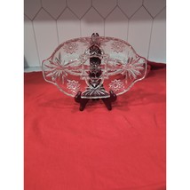 Star of David Prescutt Relish Pickle Dish, Vintage Anchor Hocking Glassware - $12.87