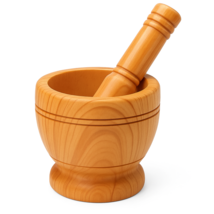 Woodgrain Mortar and Pestle Set – Herb &amp; Spice Grinder Bowl for Kitchen ... - $17.59 CAD