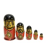 NHL Nesting Doll Senators Karlsson Sport Handmade Wooden Matryoshka 5 Pi... - $34.62