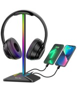 New bee RGB Headphone Stand with 1 USB-C Charging Port and 1 USB Chargin... - $28.99