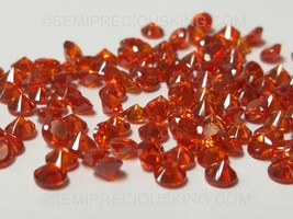 Natural Spessartite 3mm Round Diamond Cut VS Clarity Salamander Orange Color Loo - £15.92 GBP