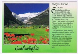 Postcard Lake Louise Poppies Canadian Rockies Banff National Park Alberta - £2.28 GBP