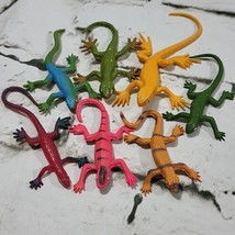 Lizard Salamander Newt Figures Rubber PVC Nature Science Animals Lot Of 7  - $9.89