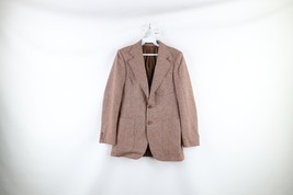 Vtg 70s Members Only Mens 36 Wool Tweed Herringbone 2 Button Suit Coat Jacket - £46.68 GBP