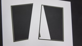 Picture Framing Mat CUSTOM ORDER White with black liner SET OF 4 - £53.33 GBP