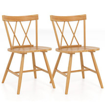 Farmhouse Kitchen Dining Chair Set of 2 with Rubber Wood Frame-Natural - Color:  - $2,748.43 MXN