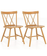 Farmhouse Kitchen Dining Chair Set of 2 with Rubber Wood Frame-Natural -... - $2,752.04 MXN