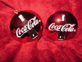 COCA-COLA Christmas ornament flat 1 side Coke 1 side Santa &amp; Coke dual  ... - £11.07 GBP