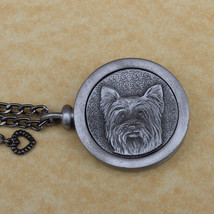 Pewter Keepsake Pet Memory Charm Cremation Urn with Chain - Yorkie - $99.99