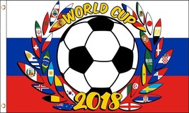 World Cup 2018 Wreath Flag Soccer Ball 3x5 ft Country Flags Football Russia - £12.64 GBP