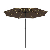 10 Feet Patio Umbrella with 112 Solar Lights and Crank Handle-Coffee - C... - $2,756.64 MXN