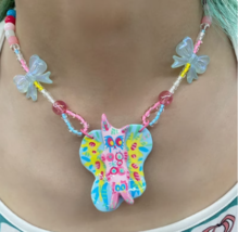 Creative butterfly beaded necklaces, personalized necklaces, unique neck... - $26.00