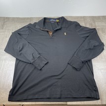 Polo Ralph Lauren Shirt Mens Large Soft Touch Long Sleeve Polo Shirt Black - £18.22 GBP