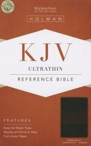 KJV Ultrathin Reference Bible, Saddle Brown LeatherTouch Indexed by Holman Bible - £16.24 GBP