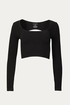 By Together cropped open-back stretch-ribbed top in Black - £25.91 GBP