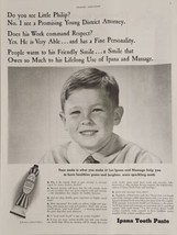 1942 Print Ad Ipana Tooth Paste Happy Boy with White Teeth Has Big Smile - £17.16 GBP