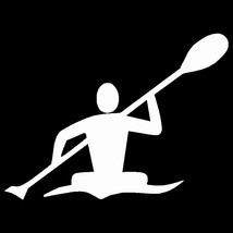 KAYAKER KAYAKING CANOE RIVER WATER V1 (5&quot; WHITE) Vinyl Decal Sticker - $4.94