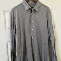 Eton Contemporary Shirt Men&#39;s XXL Silver Long Sleeve Classic Contemporary - $43.54