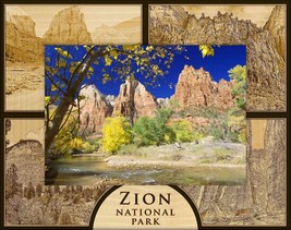 Zion National Park with 4 Scenes Laser Engraved Wood Picture Frame (8 x 10) - £42.56 GBP