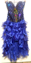 Vintage Size 10 Womens 1908&#39;s Peacock Strapless Beaded Bodice Dress - $19.80
