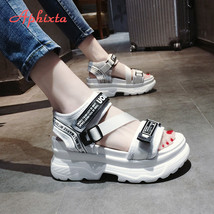 Big Size 43 Designers Platform Women Sandals Black Chunky Sandal Sports 7cm Wedg - £27.33 GBP