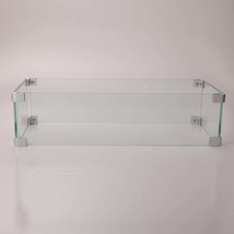 Rectangular Glass Fire Pit Wind Guard | Durable Clear Protection - $1,388.86 MXN