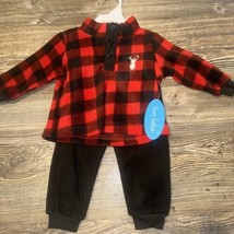 Bon Bebe Boys 2 Pc Shirt Pants Outfit Size 12m. Black/Red Fleece. NWT. 5 - £9.90 GBP