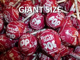 Giant Tootsie Pops RED RASPBERRY Giant Tootsie pop 42 lollipop sucker bulk candy - £7.15 GBP